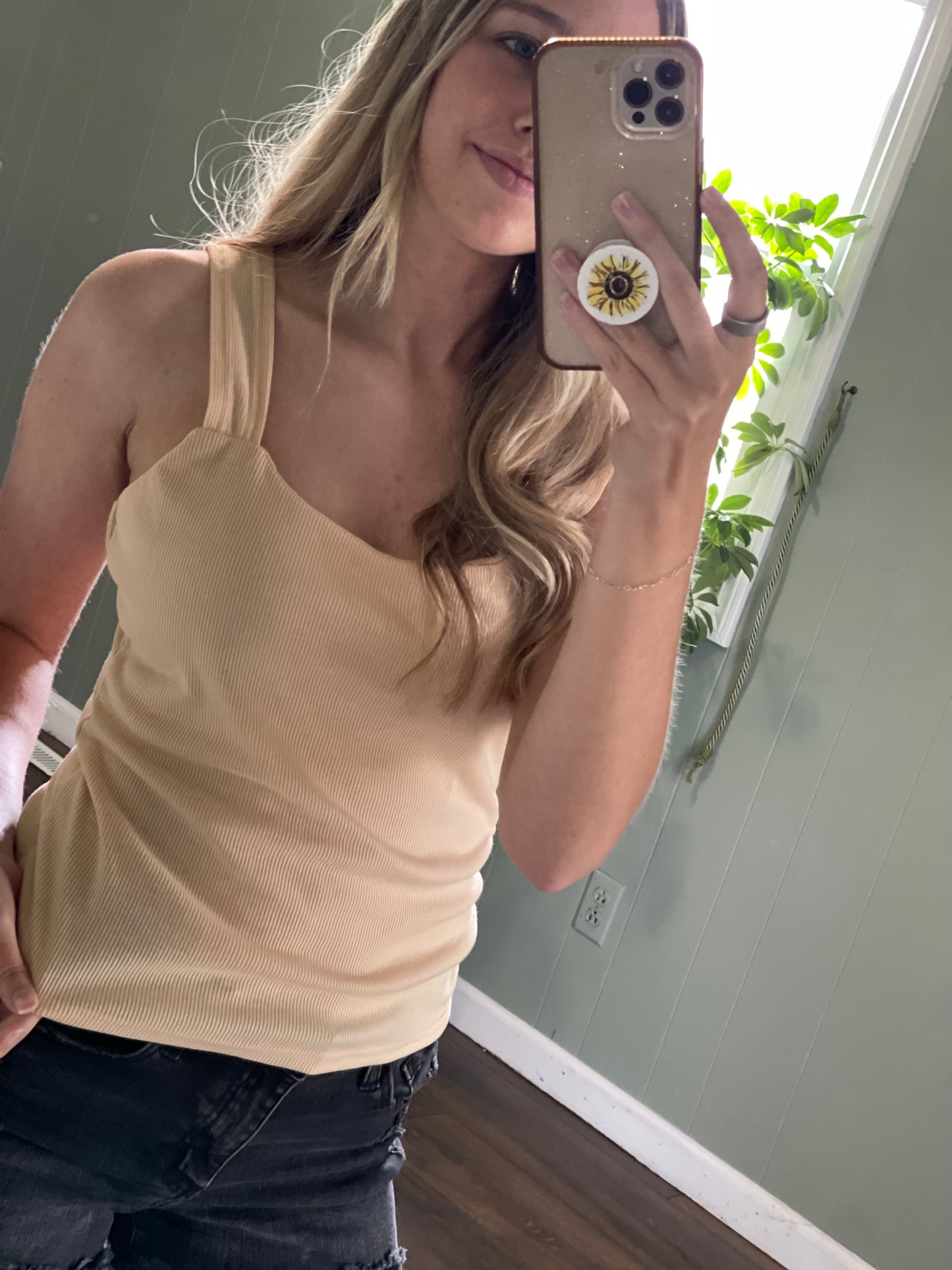 Square Neck Wide Strap Tank