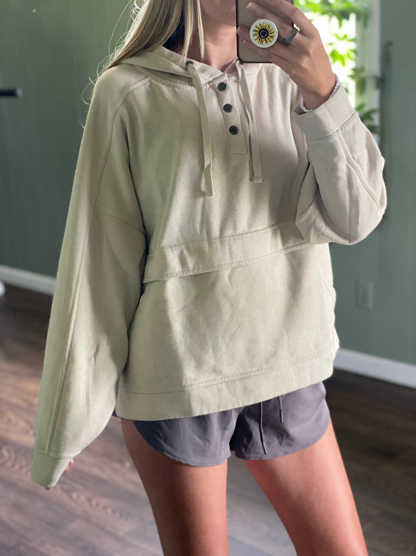 MONO B Drift Burnout Fleece Snap Hoodie