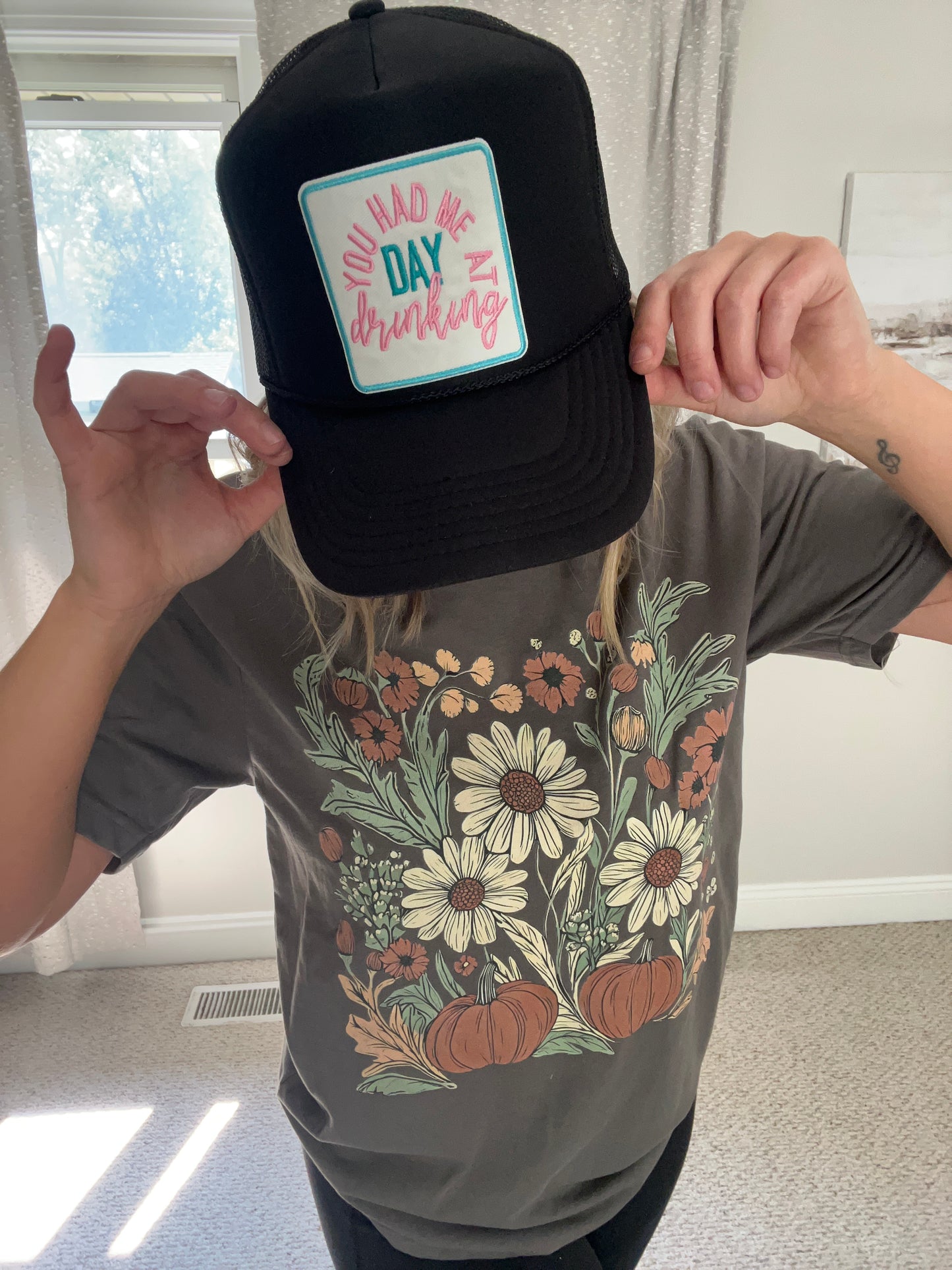 You Had Me At Day Drinking Embroidery Patch Mesh Back Cap