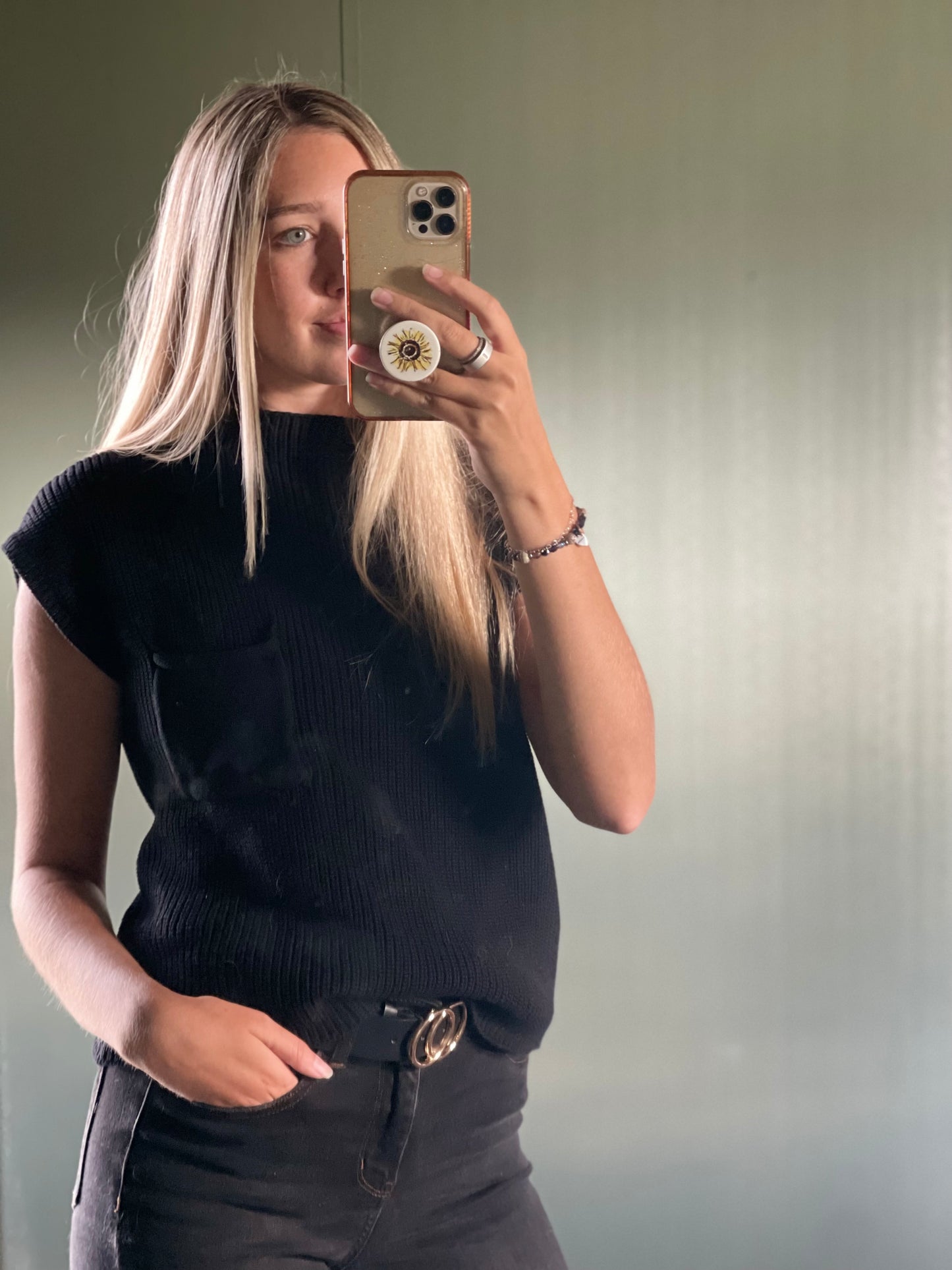 Zenana Mock Neck Short Sleeve Sweater