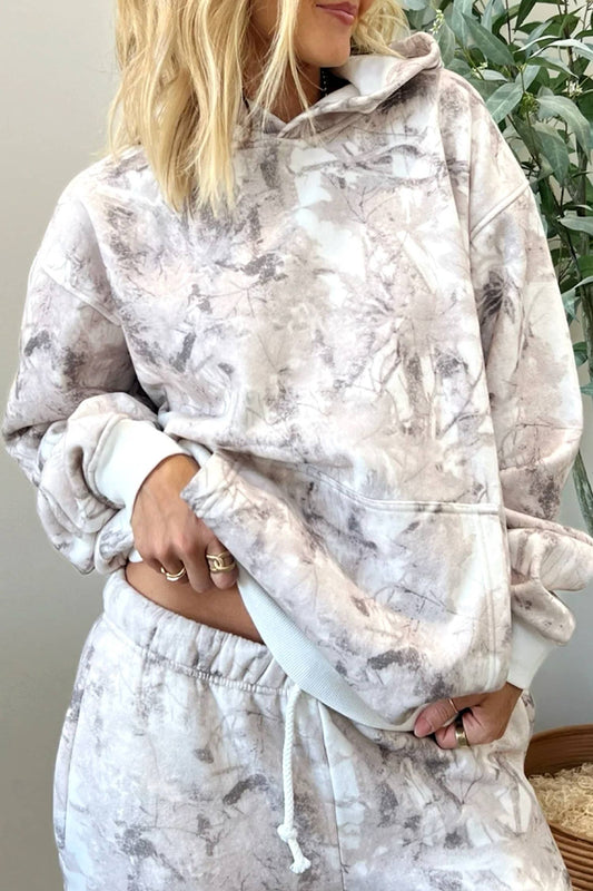 66Camo Plant Hooded Hoodie and Pants Set