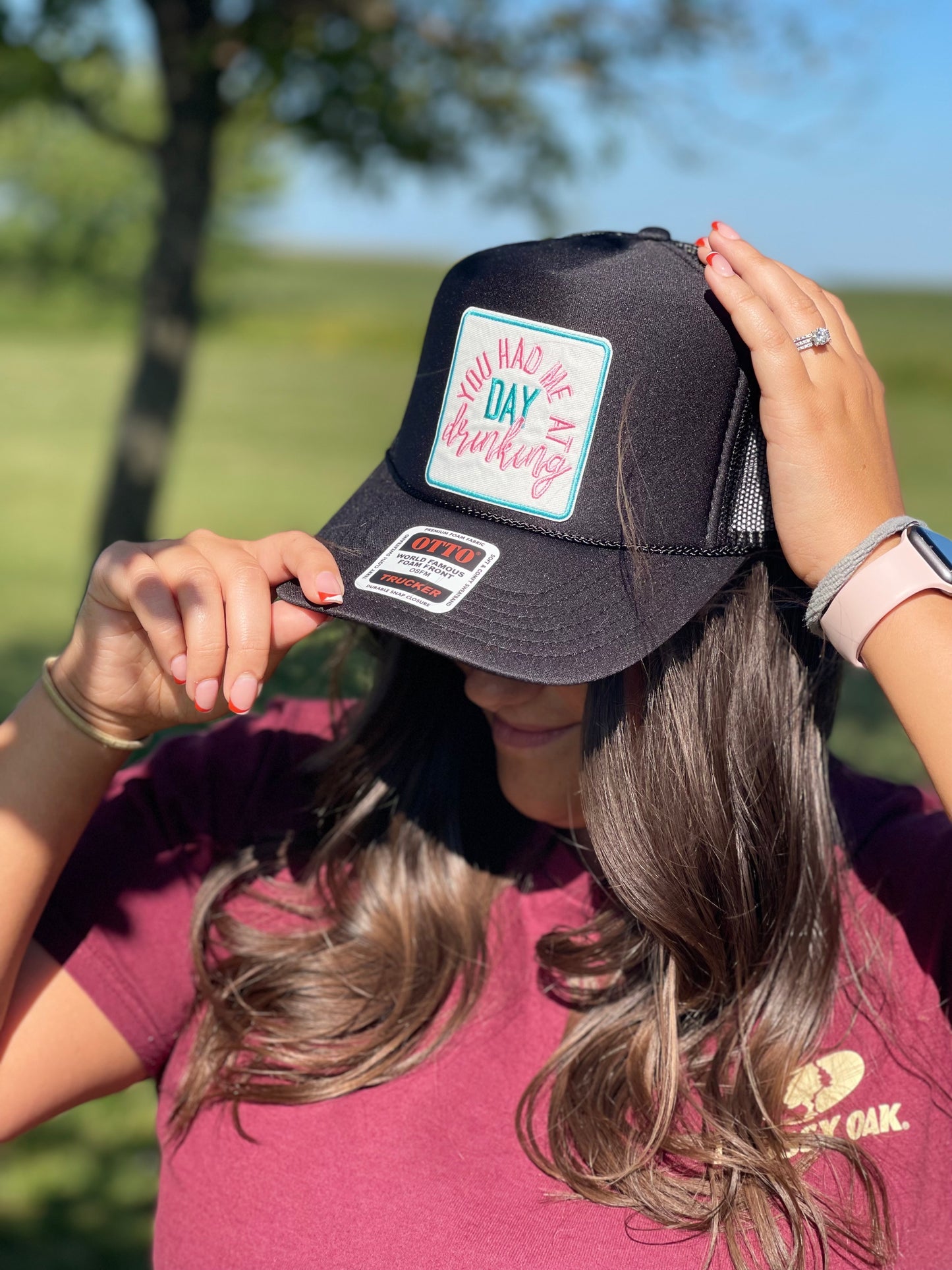 You Had Me At Day Drinking Embroidery Patch Mesh Back Cap