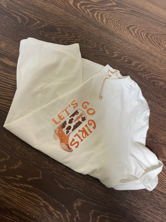 Round Neck Short Sleeve Cowboy Theme T-Shirt