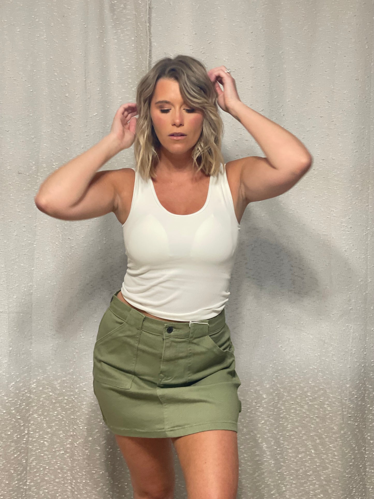 Annie Wear Cargo Denim Mini Skirt