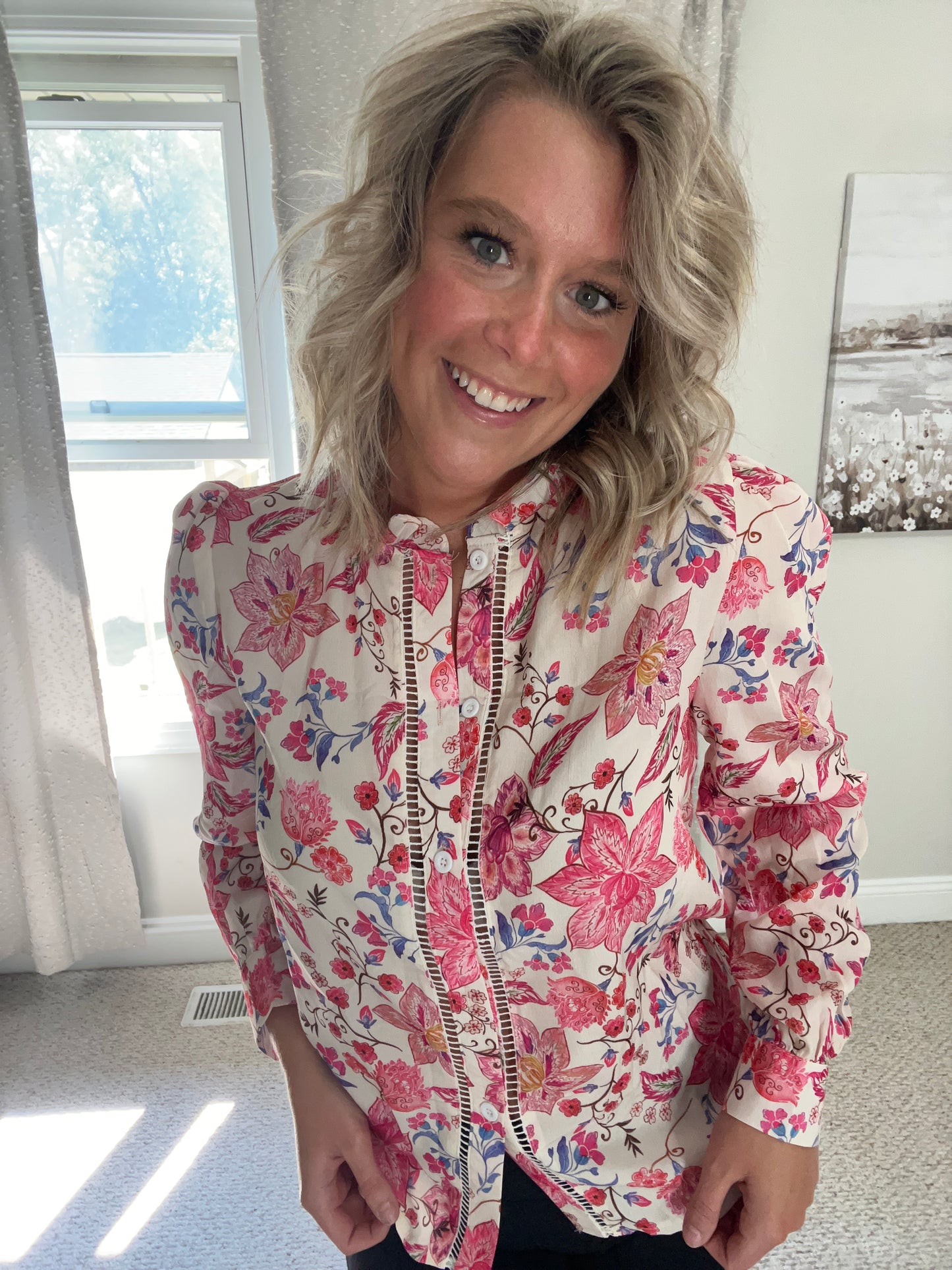 Floral Print Button Up Shirt