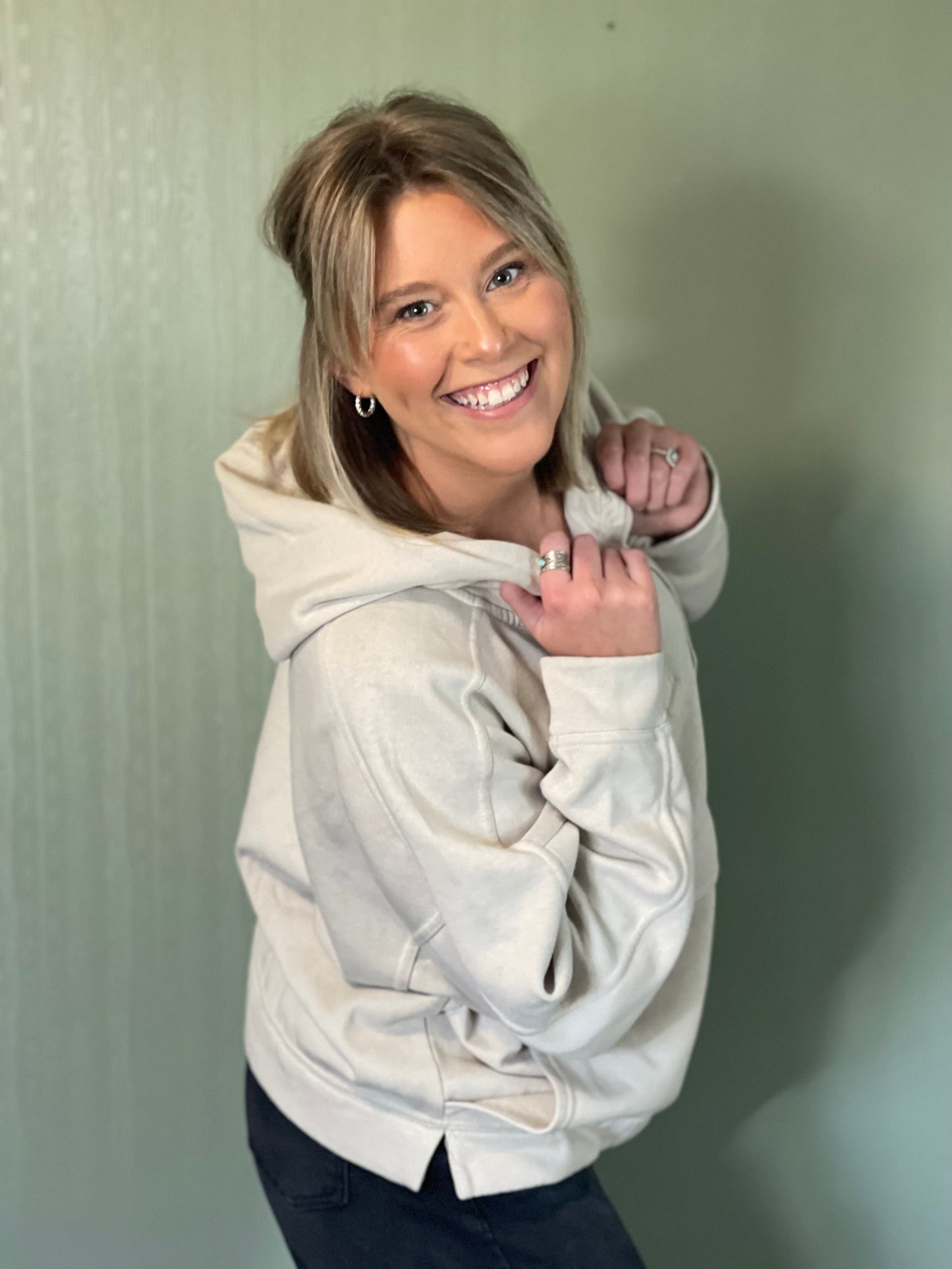 MONO B Drift Burnout Fleece Snap Hoodie