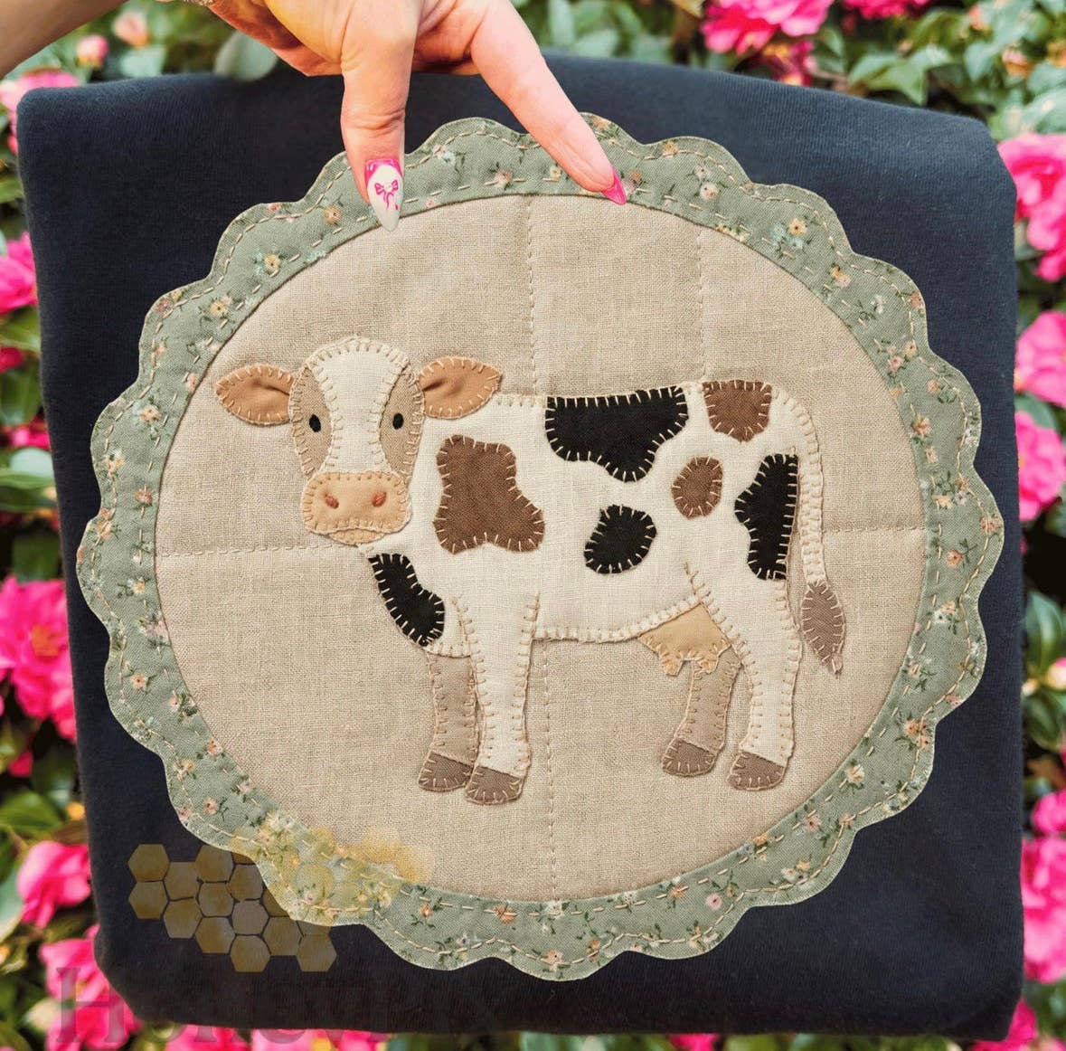 Faux Patchwork Cow Shirt
