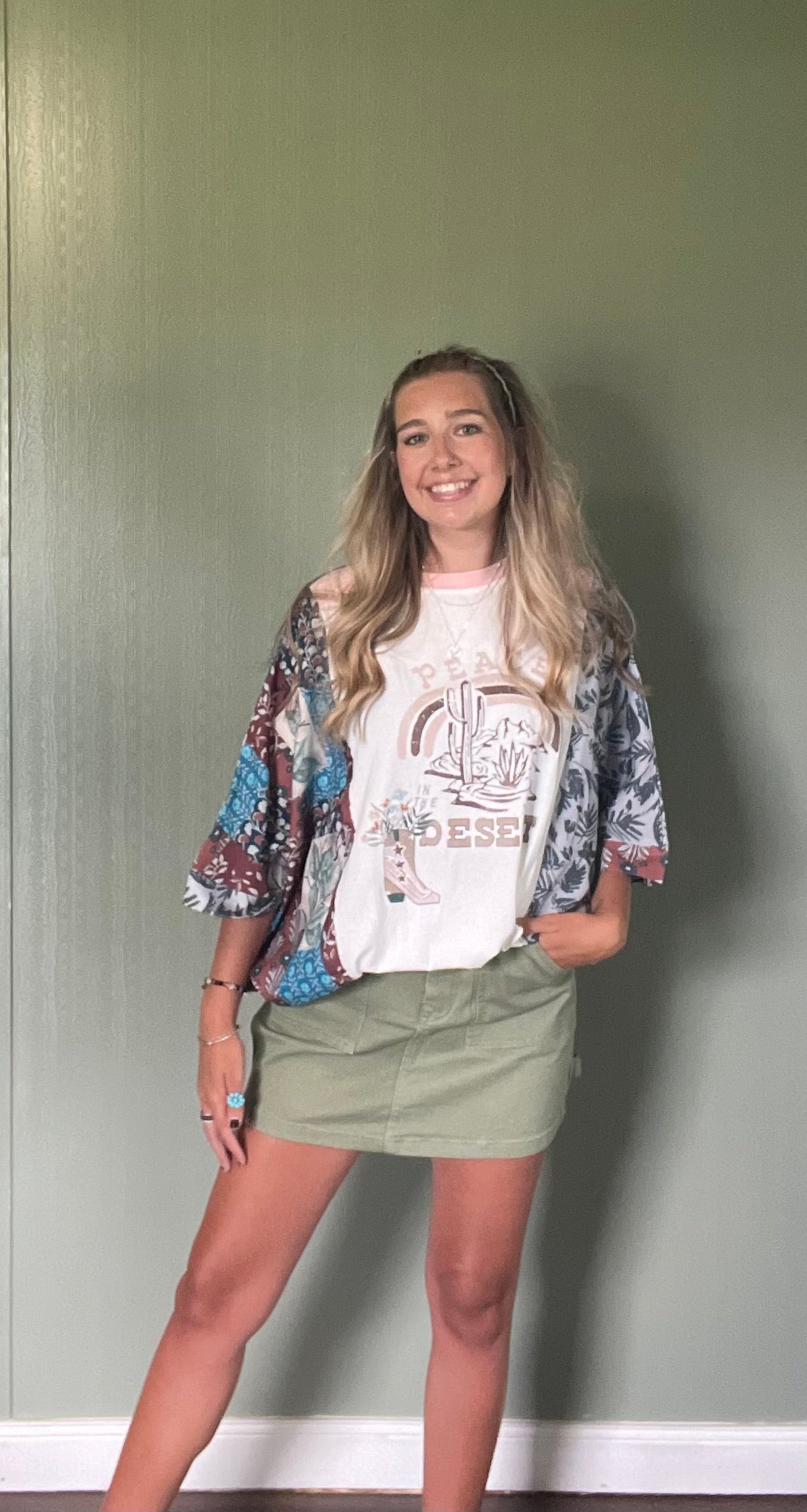 Annie Wear Cargo Denim Mini Skirt