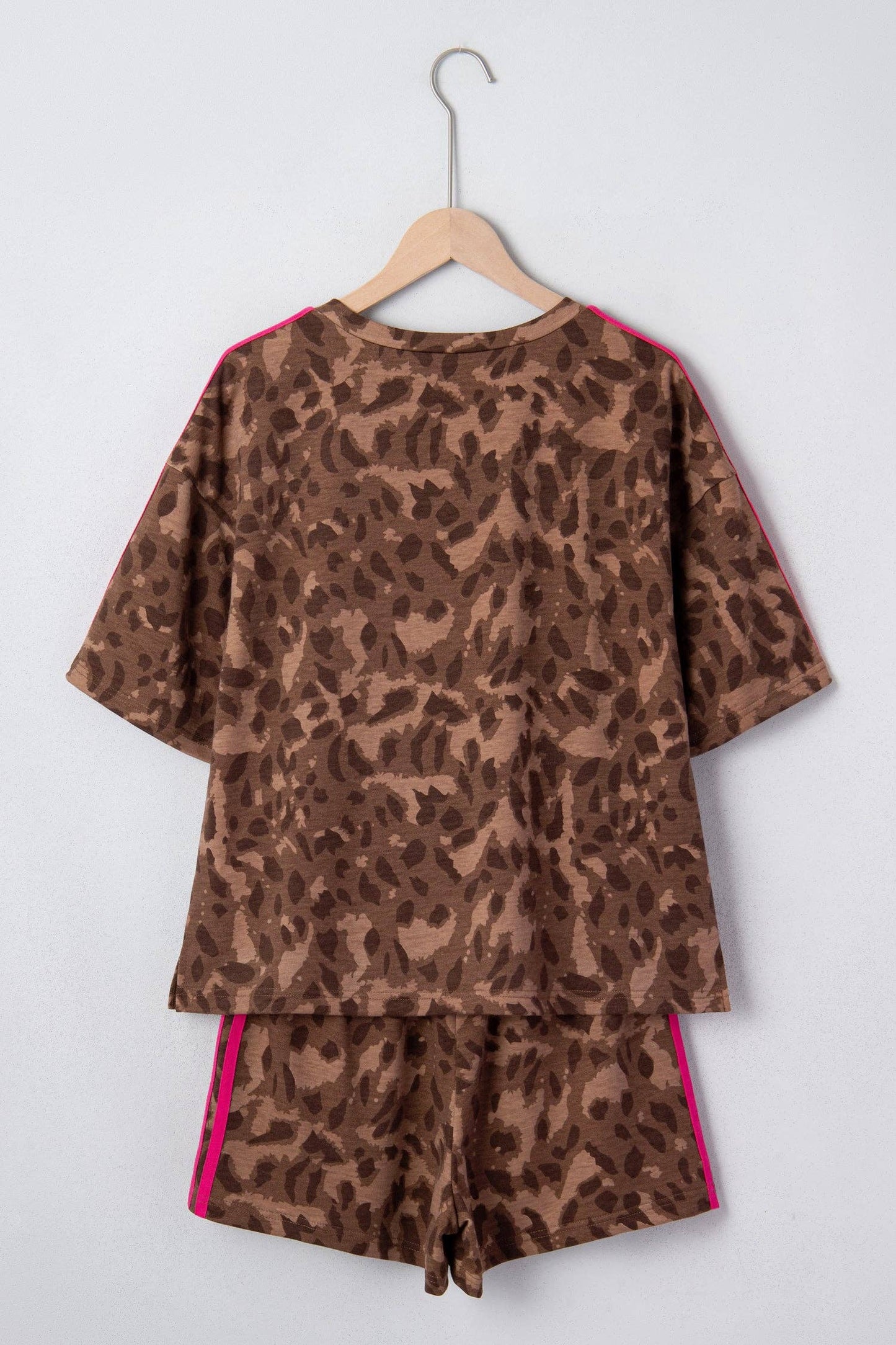 Leopard Stripe Tee & Shorts Set