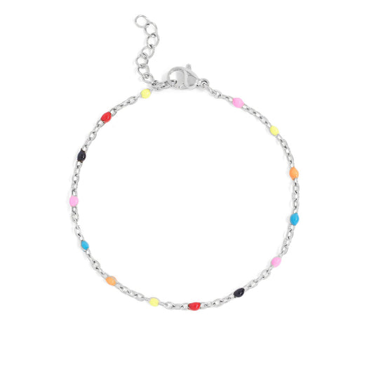 18K Gold PVD Stainless Steel Muti Color Confetti Bracelet