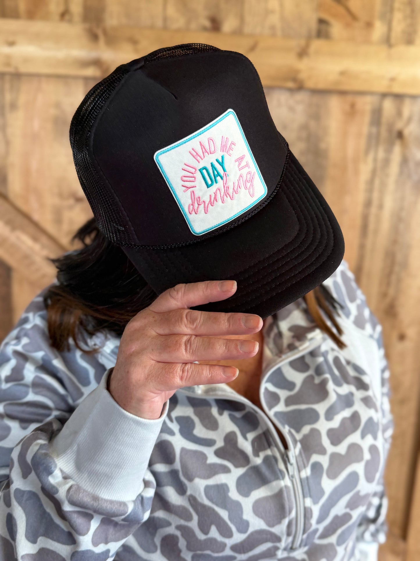 You Had Me At Day Drinking Embroidery Patch Mesh Back Cap