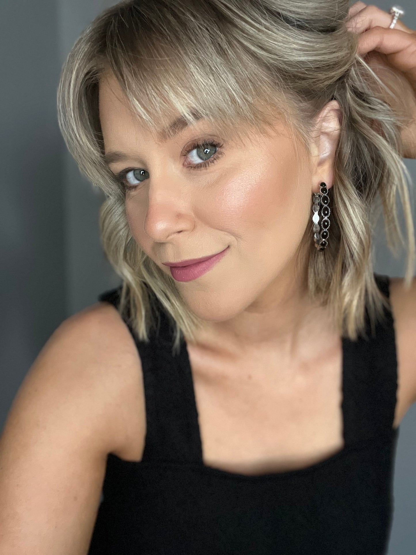 Artificial Turquoise C-Hoop Earrings