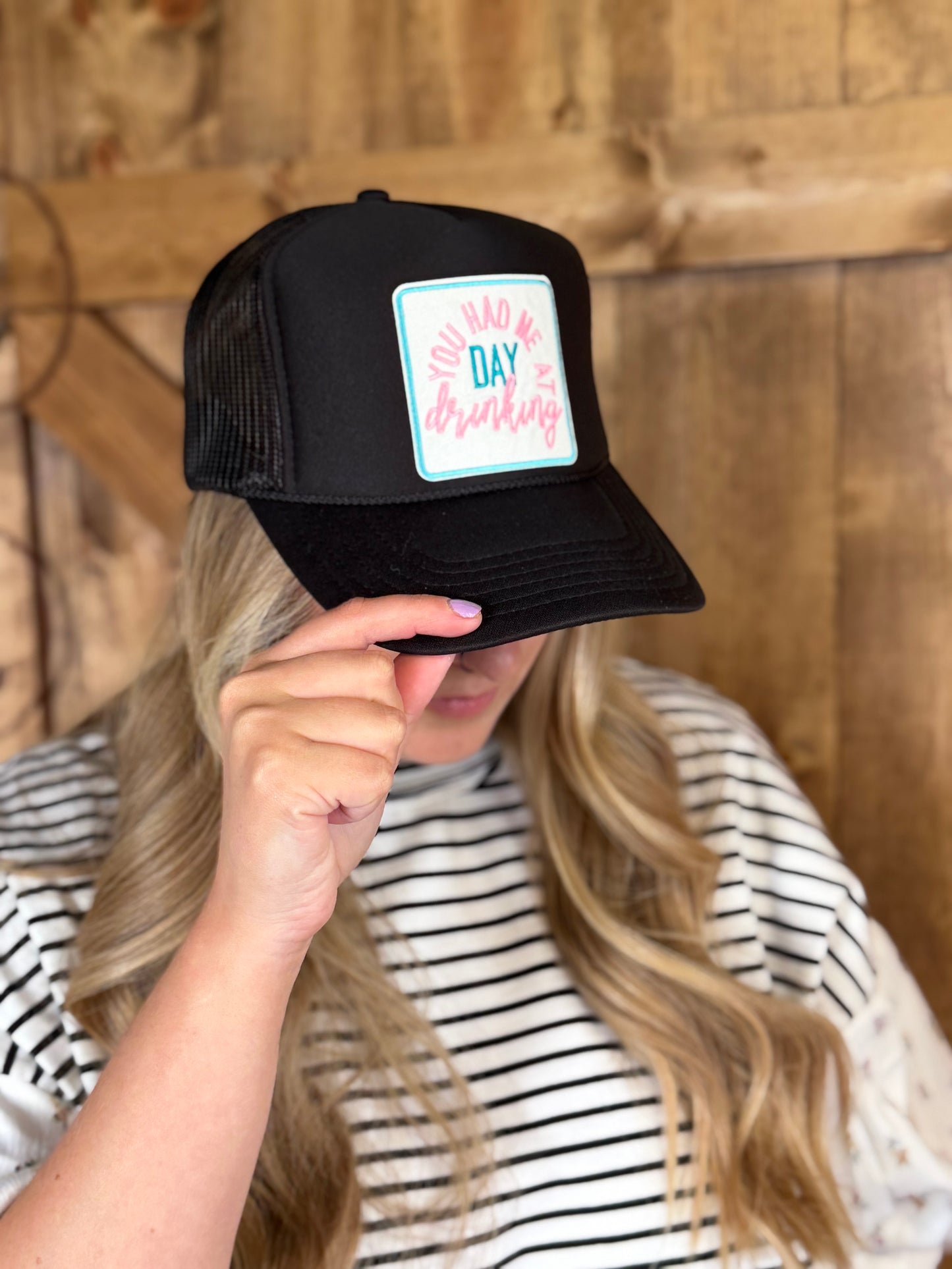 You Had Me At Day Drinking Embroidery Patch Mesh Back Cap