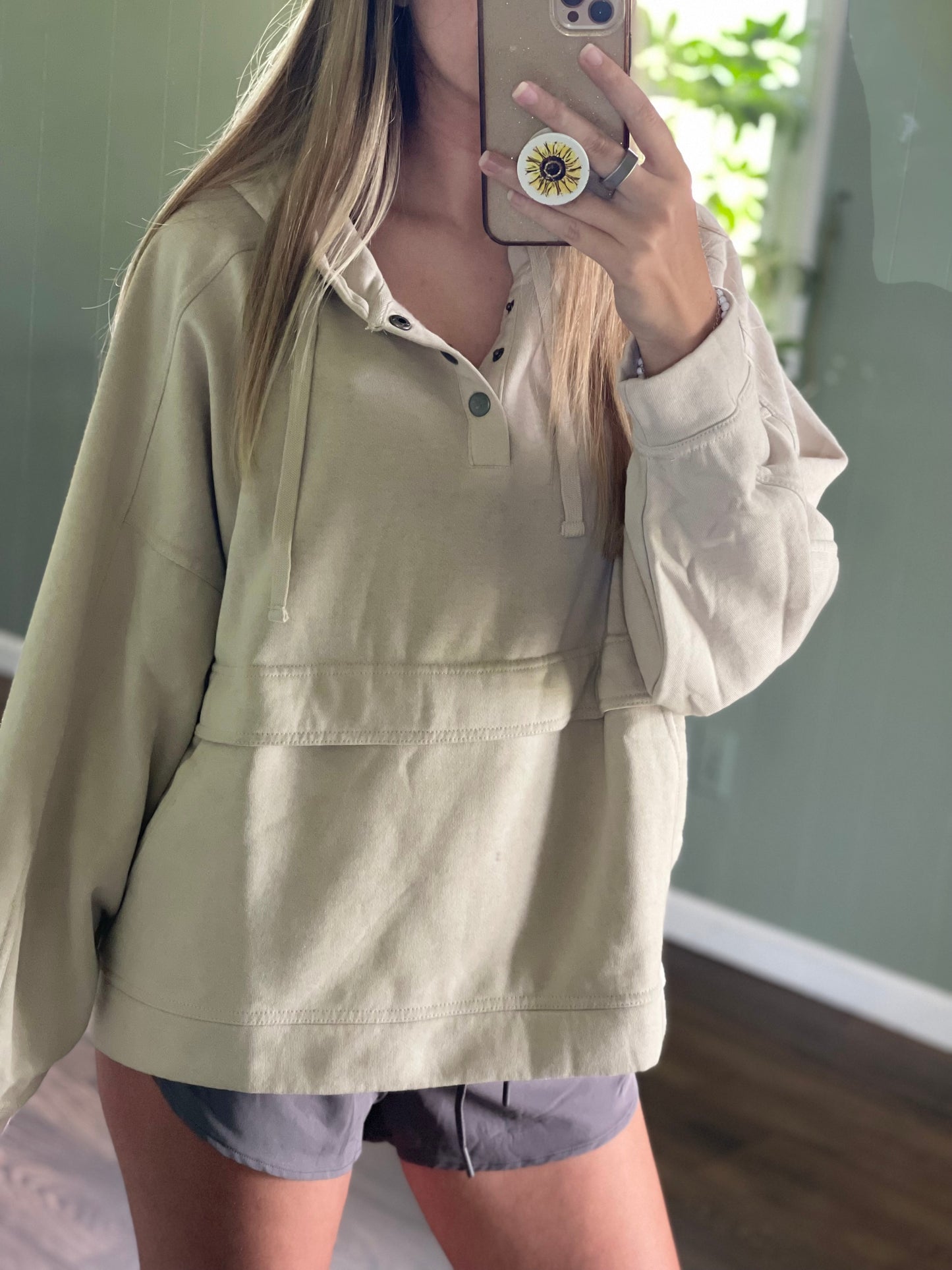 MONO B Drift Burnout Fleece Snap Hoodie