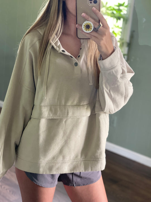 MONO B Drift Burnout Fleece Snap Hoodie