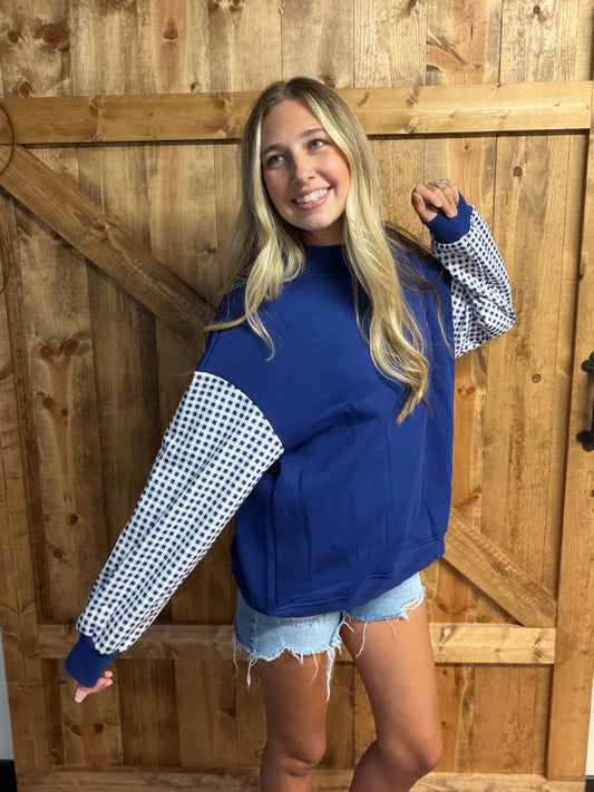 Friday Night Plaid Sweatshirt