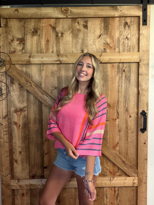 Pink Horizon Knitted Sweater