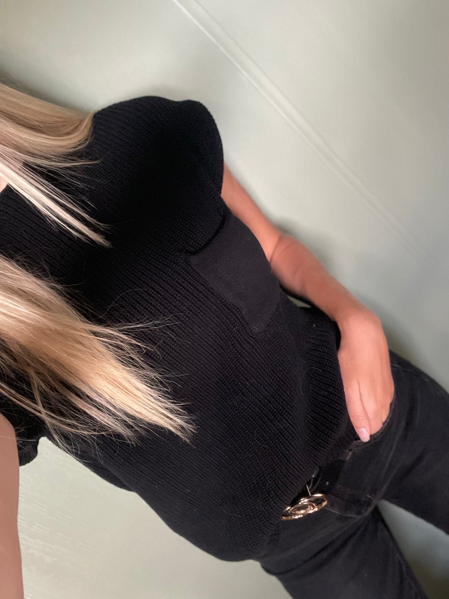 Zenana Mock Neck Short Sleeve Sweater