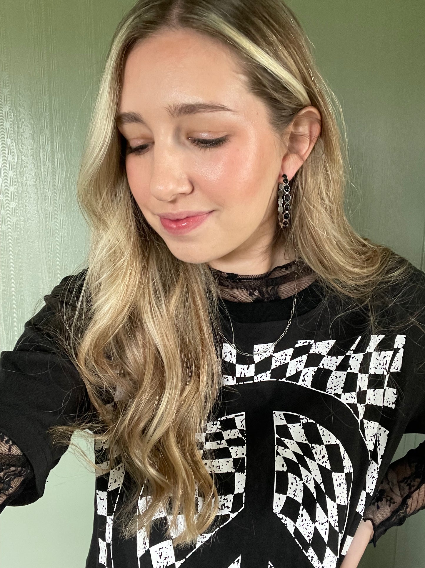 Artificial Turquoise C-Hoop Earrings