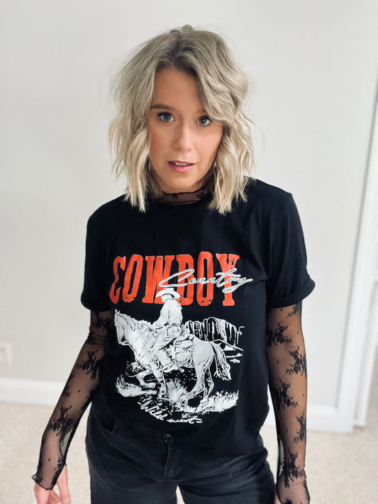 COWBOY Round Neck Short Sleeve T-Shirt